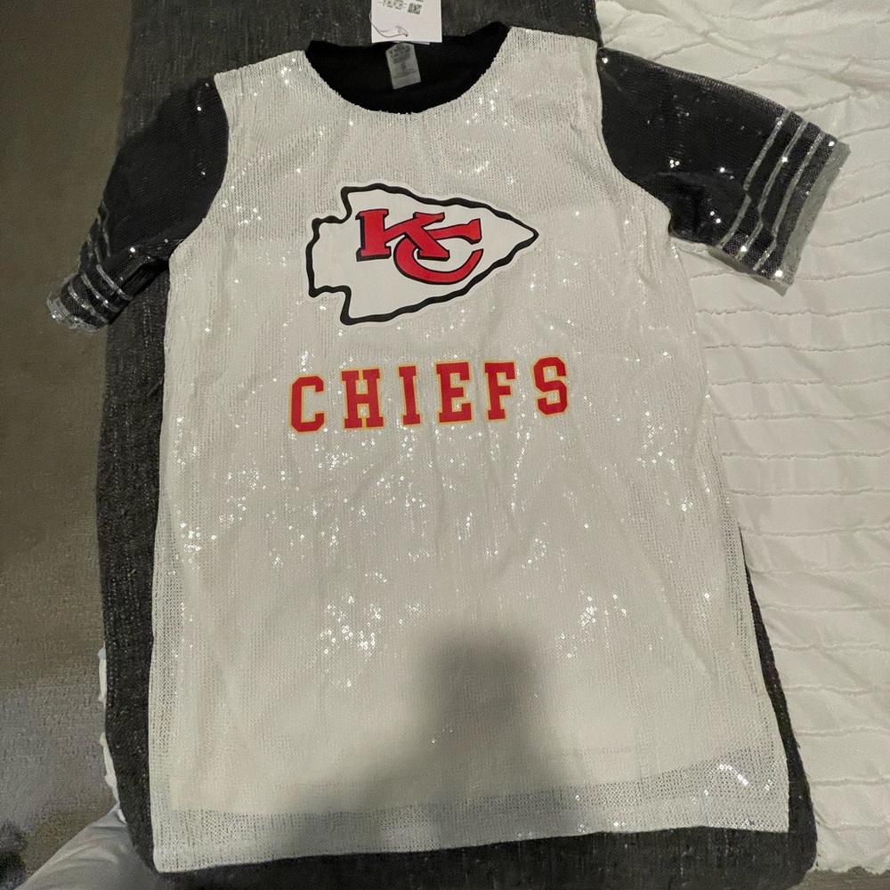 NFL Chiefs Sequin Jersey - Black and White